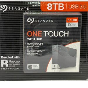 Seagate One Touch 8 TB Hub Desktop External Hard Drive HD USB-C USB 3.0 Ports...